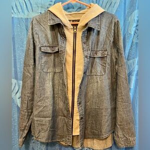 Ci Sono Lightweight Blue and Gray Shirt Jacket